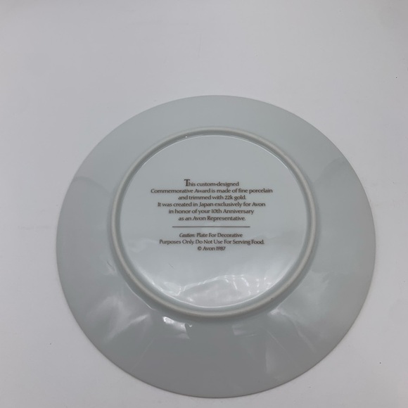 Avon 10th Anniversary 1987 Fine Porcelain Plate California Perfume Company 22k - Picture 5 of 12